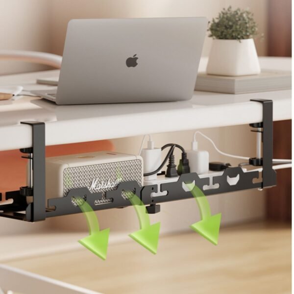 Adjustable Under - Desk Cable Management Organizer - Keep Your Workspace Tidy! - Image 4