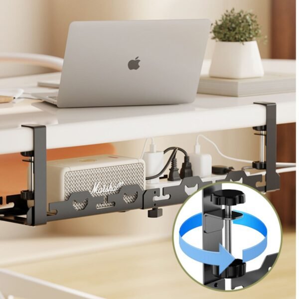 Adjustable Under - Desk Cable Management Organizer - Keep Your Workspace Tidy! - Image 3