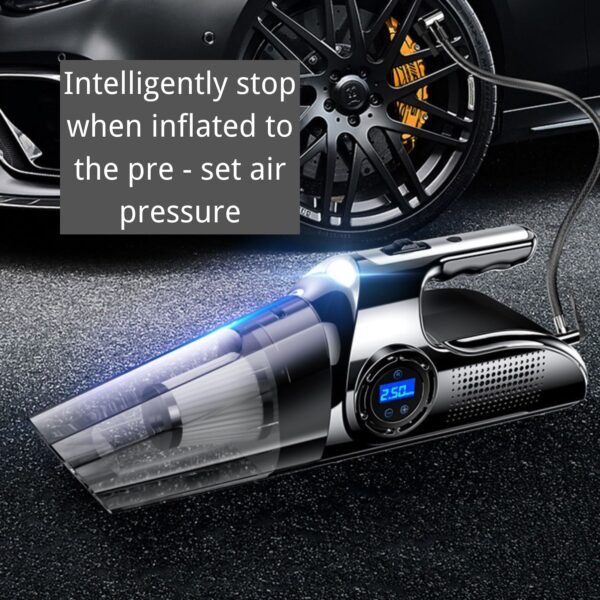 4 - In - 1 Car Vacuum Cleaner with Inflator, Tire Pressure Detection and Lighting - Image 6