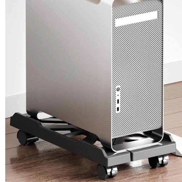 Adjustable Sliding Computer Tower Stand with Wheels - Enhanced Cooling & Mobility