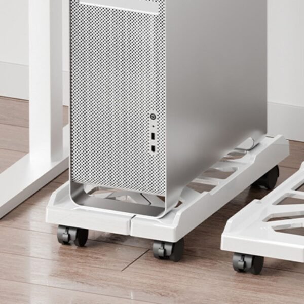 Adjustable Sliding Computer Tower Stand with Wheels - Enhanced Cooling & Mobility - Image 3